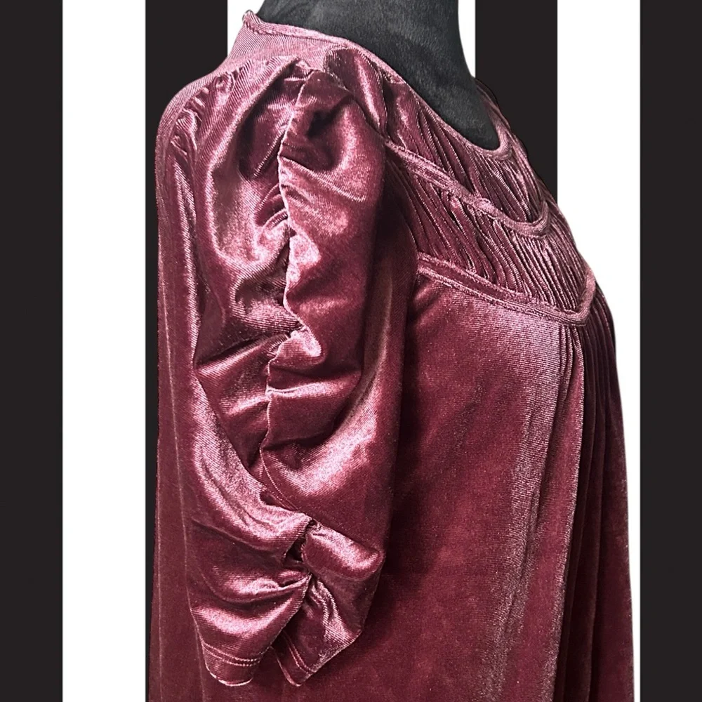 Loft Velvet Romantic Top Size S Wine Size S Whimsigoth Vampire Velour